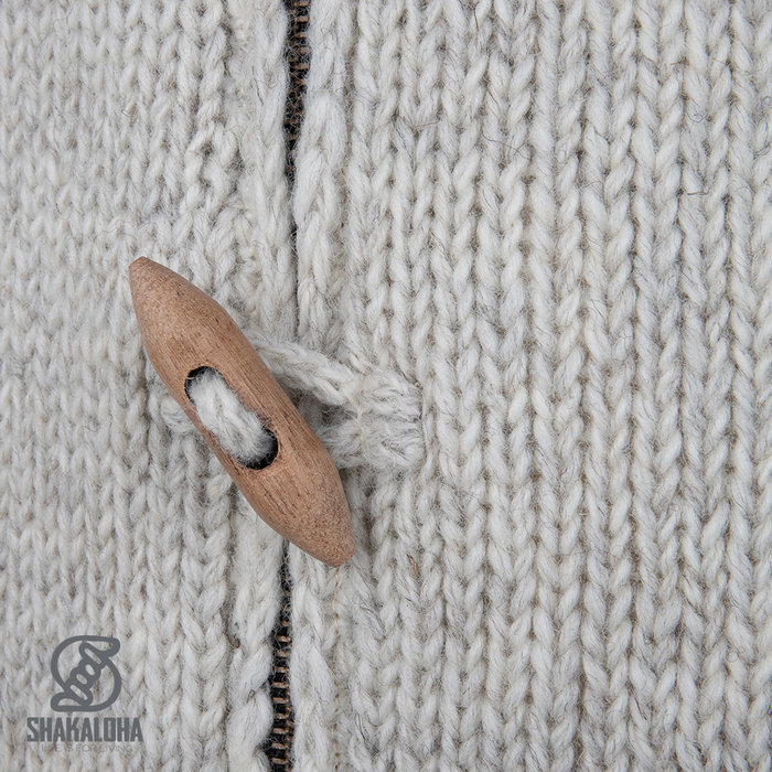Shakaloha Shakaloha Gestrickte Wollweste Woodcord DLX mit Fleecefutter und abnehmbarer Kapuze – Damen – Handgefertigt in Nepal aus Schafwolle