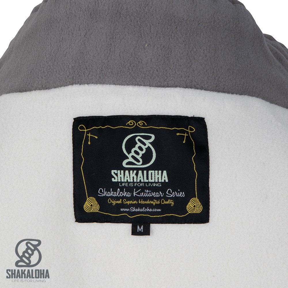 Shakaloha Shakaloha Wolljacke - Strickjacke Woodcord DLX Beige Creme mit Fleece-Futter und Abnehmbarer Kapuze - Damen - Handgemacht in Nepal aus Schafwolle