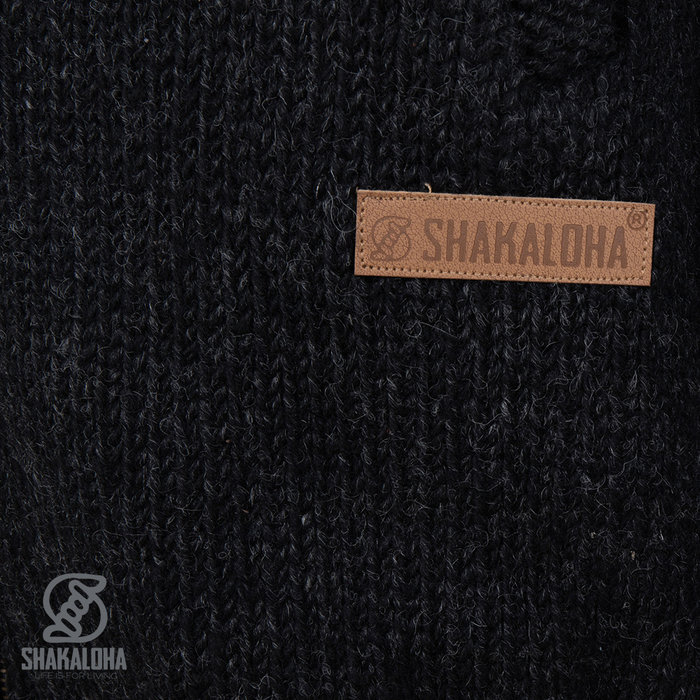 Shakaloha Shakaloha Knitted Woolen Jacket Woodcord DLX with Fleece Lining and Detachable Hood - Woman - Handmade in Nepal from sheep's wool