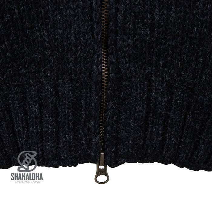 Shakaloha Shakaloha Knitted Woolen Jacket Woodcord DLX with Fleece Lining and Detachable Hood - Woman - Handmade in Nepal from sheep's wool