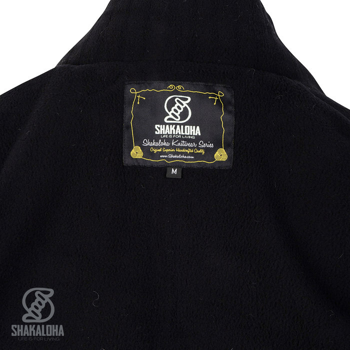 Shakaloha Shakaloha Veste en Laine Tricoté Woodcord DLX Anthracite avec Doublure en polaire et Capuche détachable - Femmes - Fabriqué à la main au Népal en laine de mouton