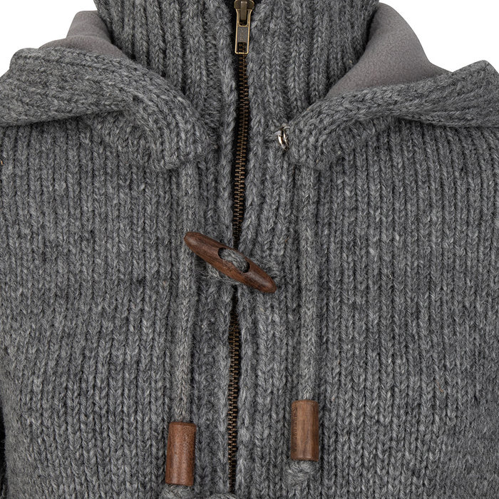 Shakaloha Shakaloha Gebreid Wollen Vest Woodcord DLX  met Fleece Voering en Afneembare Capuchon - Dames - Handgemaakt in Nepal van Schapenwol