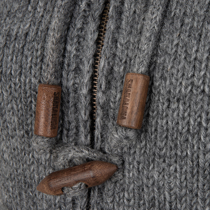 Shakaloha Shakaloha Knitted Wool Cardigan Woodcord DLX with Fleece Lining and Detachable Hood - Women - Handmade in Nepal from Sheep Wool