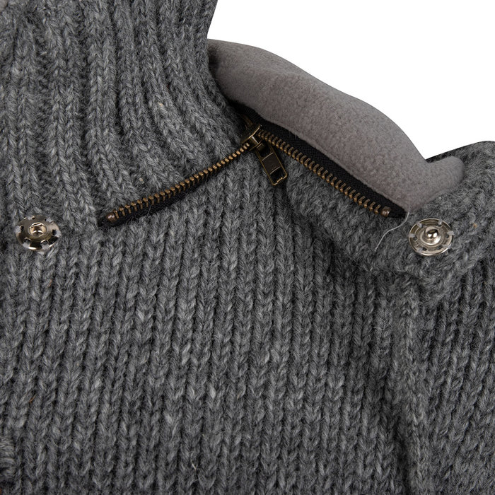 Shakaloha Shakaloha Knitted Wool Cardigan Woodcord DLX with Fleece Lining and Detachable Hood - Women - Handmade in Nepal from Sheep Wool