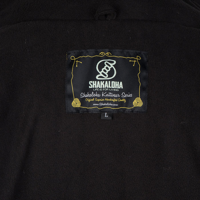 Shakaloha Shakaloha Veste en Laine Tricoté Plata ZH Anthracite avec Doublure en polaire et Capuche détachable - Hommes - Uni - Fabriqué à la main au Népal en laine de mouton