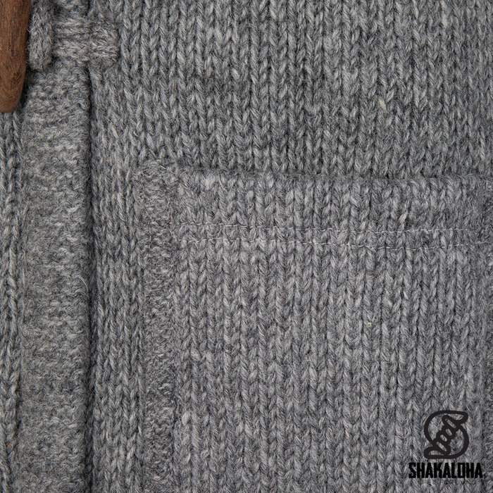 Shakaloha Shakaloha Knitted Woolen Jacket Whistler DLX with Fleece Lining and Detachable Hood - Woman - Handmade in Nepal from sheep's wool