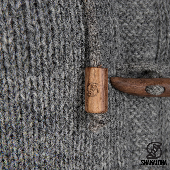 Shakaloha Shakaloha Knitted Woolen Jacket Whistler DLX with Fleece Lining and Detachable Hood - Woman - Handmade in Nepal from sheep's wool