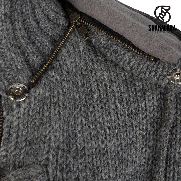 Shakaloha Shakaloha Gebreid Wollen Vest Whistler DLX  met Fleece Voering en Afneembare Capuchon - Dames - Handgemaakt in Nepal van Schapenwol