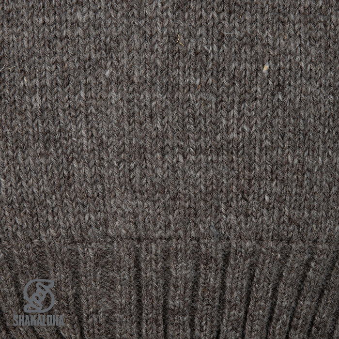 Shakaloha Shakaloha Veste en Laine Tricoté Gin Ziphood Taupe marron clair avec Doublure en polaire et Capuche détachable - Femmes - Fabriqué à la main au Népal en laine de mouton