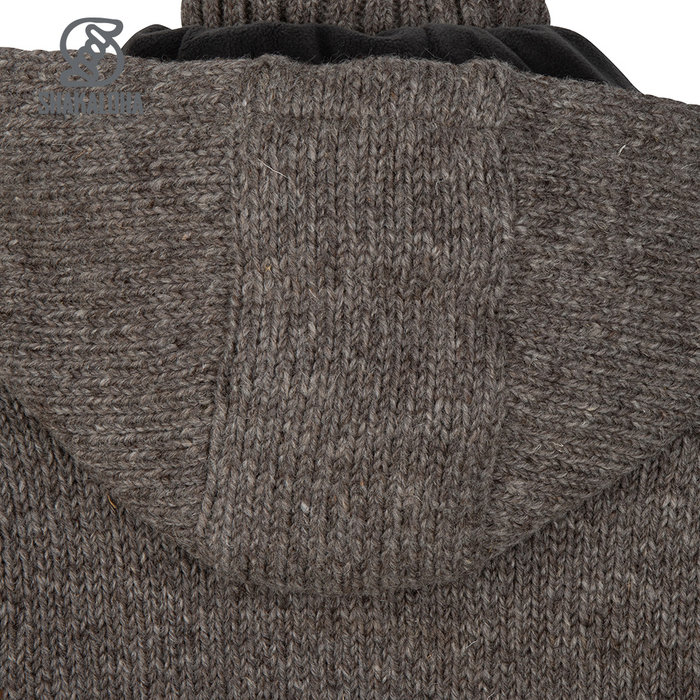 Shakaloha Shakaloha Gestrickte Wollweste Gin Ziphood mit Fleecefutter und abnehmbarer Kapuze – Damen – Handgefertigt in Nepal aus Schafwolle