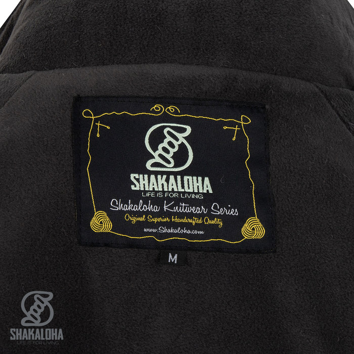 Shakaloha Chaleco de punto de lana Shakaloha con capucha desmontable y forro polar - Mujer - Hecho a mano en Nepal con lana de oveja