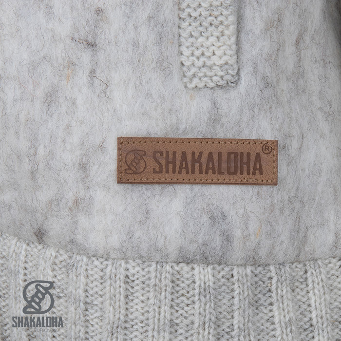 Shakaloha Gilet da baseball in lana lavorata a maglia Shakaloha ZH con fodera in cotone e cappuccio staccabile - Uomo/Uniforme - Fatto a mano in Nepal con lana di pecora