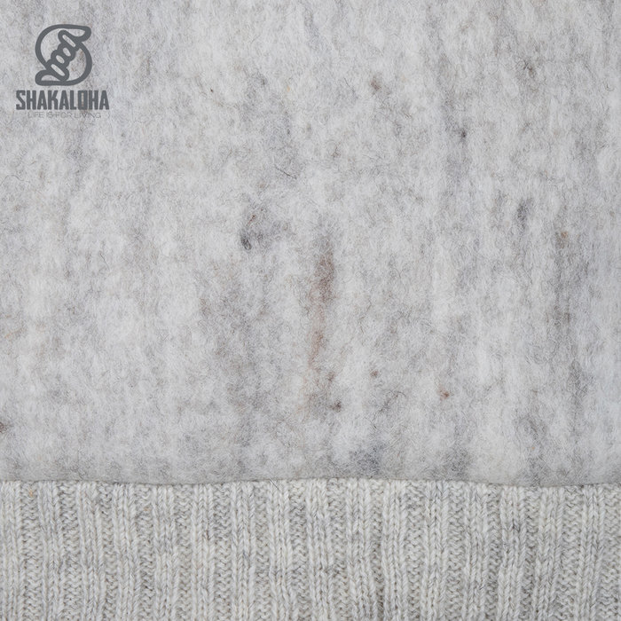 Shakaloha Shakaloha Knitted Wool Cardigan Baseball ZH with Cotton Lining and Detachable Hood - Man/Uni - Handmade in Nepal from Sheep Wool