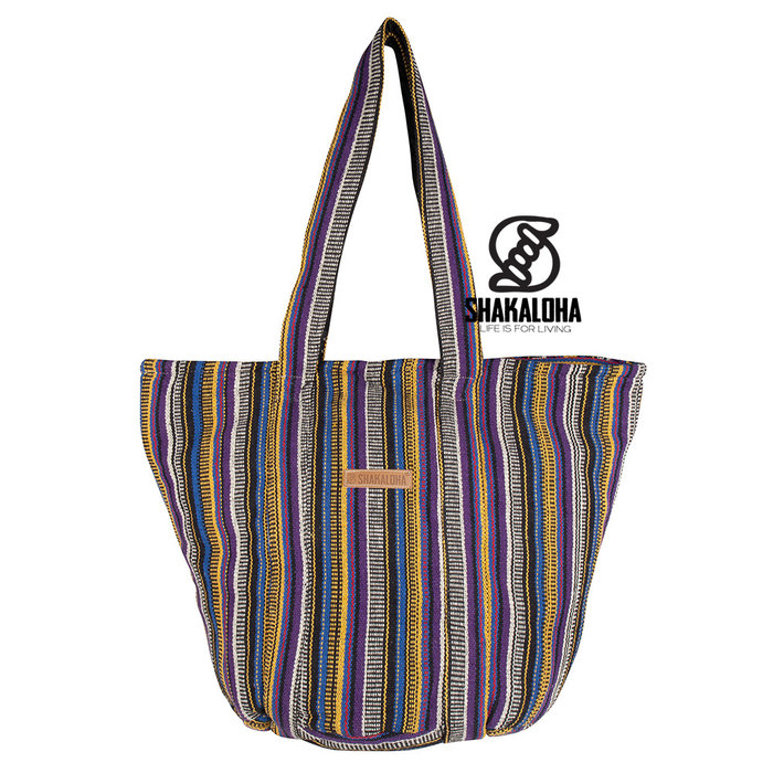 Shakaloha Bolsa de playa Heach Rayas Verticales Par Amarillo Azul
