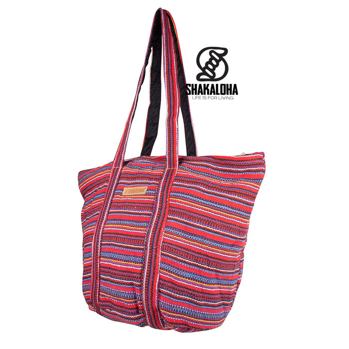 Shakaloha Beach Bag Heah rood gestreepd
