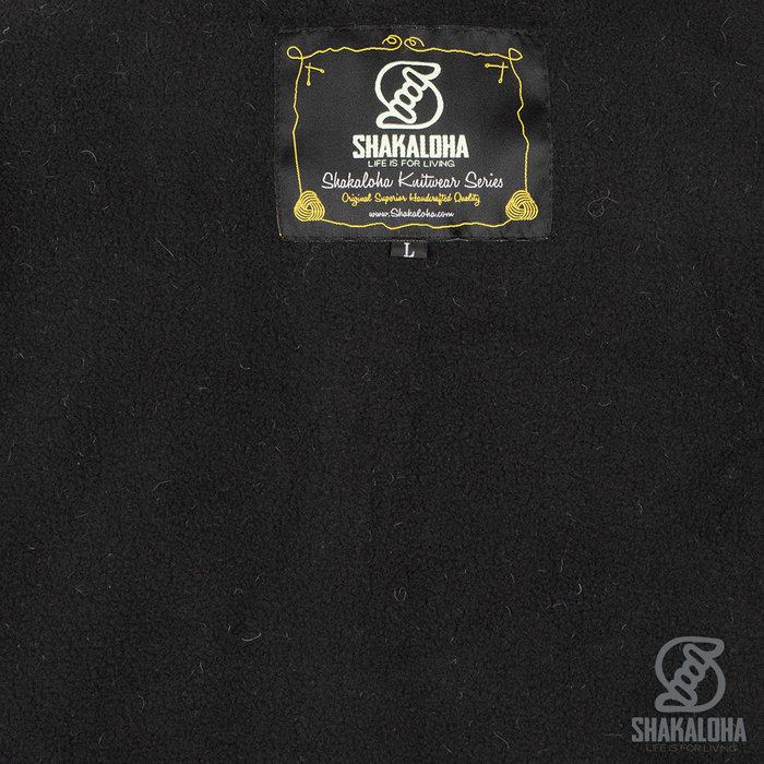 Shakaloha Shakaloha wool jacket - cardigan long patch natural colors with fleece lining and hood - women - handmade in Nepal from sheep wool