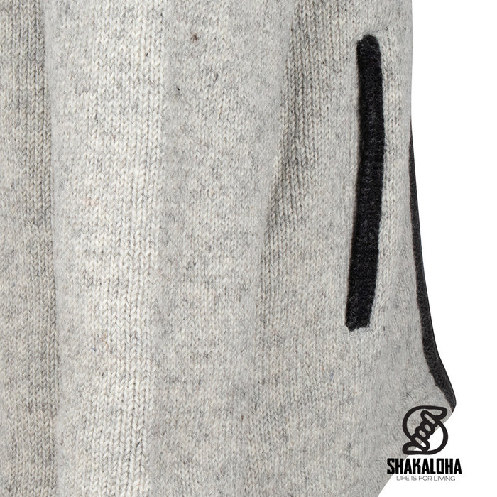 Shakaloha Shakaloha Knitted Wool Cardigan Luxor ZH with Fleece Lining and Detachable Hood - Man / Uni - Handmade in Nepal from Sheep Wool