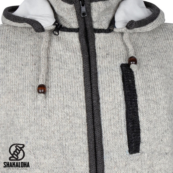 hooded wool cardigan