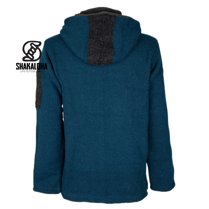Shakaloha Shakaloha Gebreid Wollen Vest Luxor ZH  met Fleece Voering en Afneembare Capuchon - Man/Uni - Handgemaakt in Nepal van Schapenwol