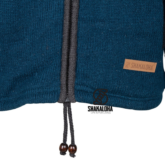 Shakaloha Shakaloha Gebreid Wollen Vest Luxor ZH  met Fleece Voering en Afneembare Capuchon - Man/Uni - Handgemaakt in Nepal van Schapenwol