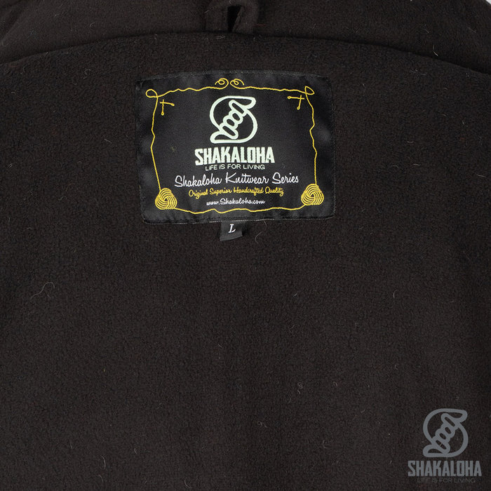 Shakaloha Shakaloha Gebreid Wollen Vest Luxor ZH  met Fleece Voering en Afneembare Capuchon - Man/Uni - Handgemaakt in Nepal van Schapenwol