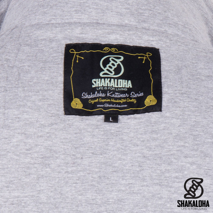 Shakaloha Chaleco de béisbol de lana de punto Shakaloha ZH con forro de algodón y capucha desmontable - Hombre/Unisex - Hecho a mano en Nepal con lana de oveja