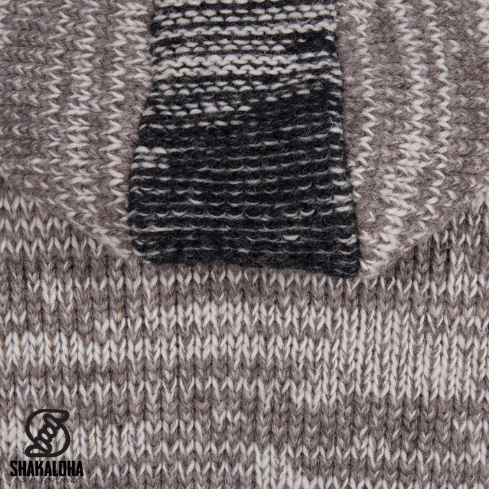 Shakaloha Shakaloha Gebreid Wollen Vest Talbot ZH Beige Licht Bruin met Fleece Voering en Afneembare Capuchon - Man/Uni - Handgemaakt in Nepal van Schapenwol