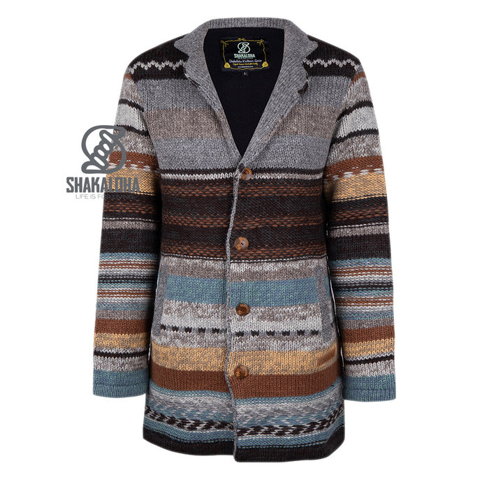 Shakaloha Chaqueta de abrigo de lana para hombre M Esquire LBrown