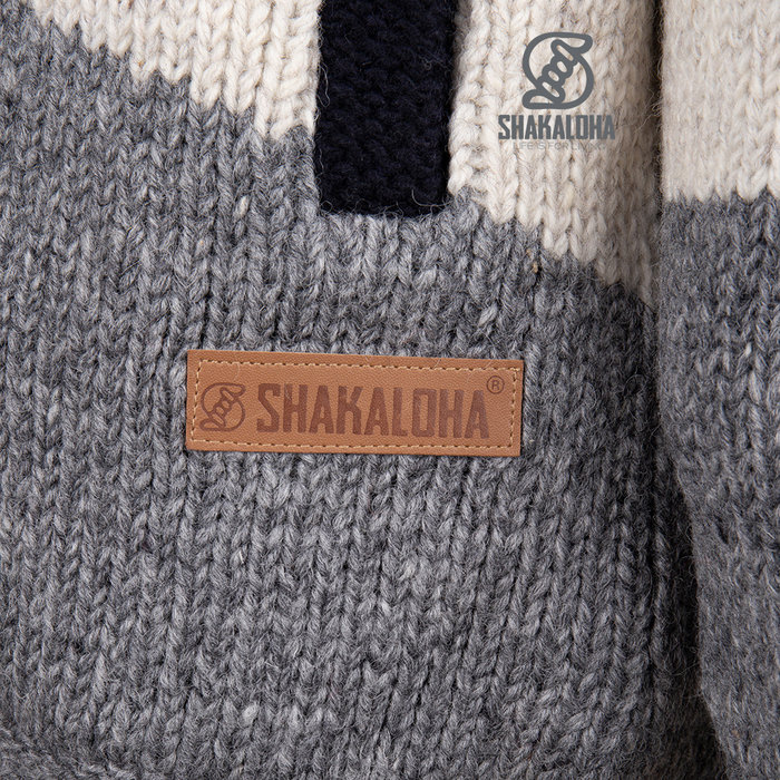 Shakaloha Chaleco de lana beige y negro para hombre M Lancelin ZH