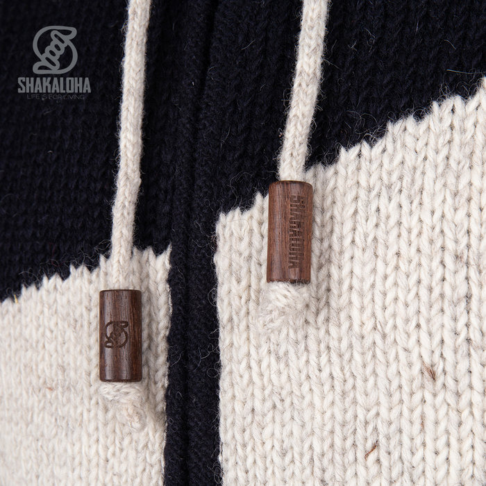 Shakaloha M Lancelin ZH Noir Beige Laine Hommes Gilet