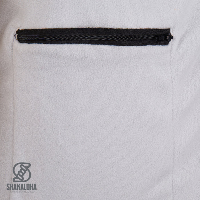 Shakaloha Shakaloha Gebreid Wollen Vest Maverick ZH Beige Crème met Fleece Voering en Afneembare Capuchon - Man/Uni - Handgemaakt in Nepal van Schapenwol