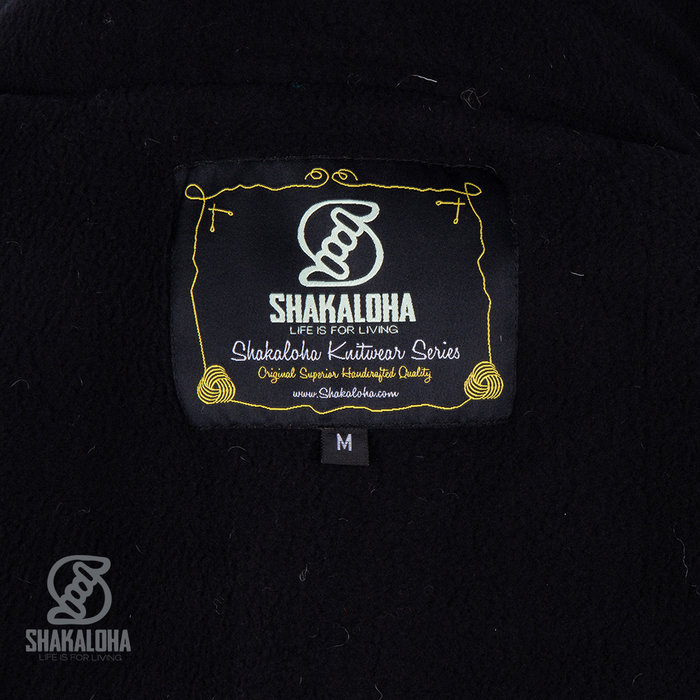 Shakaloha Cardigan en laine tricote Pendle ZipHood noir et blanc pour femme