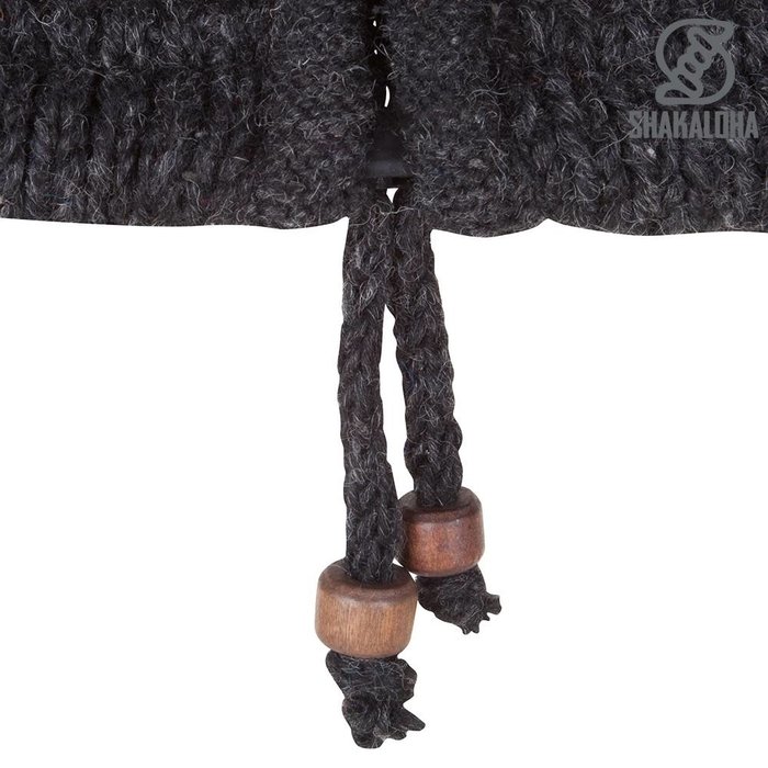 Shakaloha Chaleco de punto de lana Shakaloha Spectre Antracita Multicolor con forro polar y capucha con cuello interior - Mujer - Hecho a mano en Nepal con lana de oveja