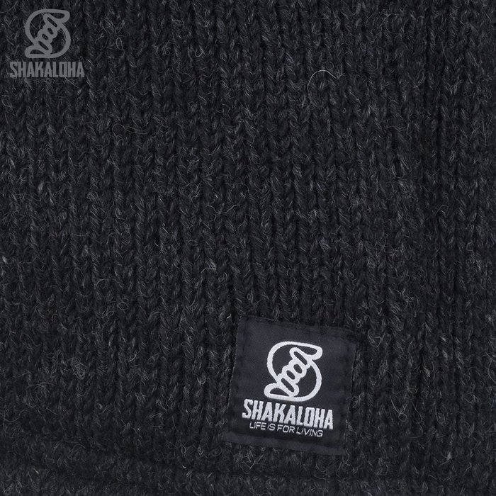 Shakaloha Shakaloha Knitted Wool Cardigan Breaker Anthracite with Nylon Windstopper and Detachable Hood - Man/Uni - Handmade in Nepal from Sheep's WoolWarm wool cardigan with windstopper lining. This combination makes the vest unique. The jacket has a collar and a
