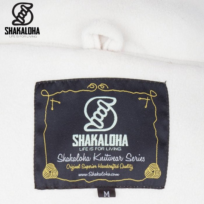 Shakaloha Shakaloha Knitted Wool Cardigan Cody Beige Cream with Fleece Lining and Detachable Hood - Women - Handmade in Nepal from Sheep Wool