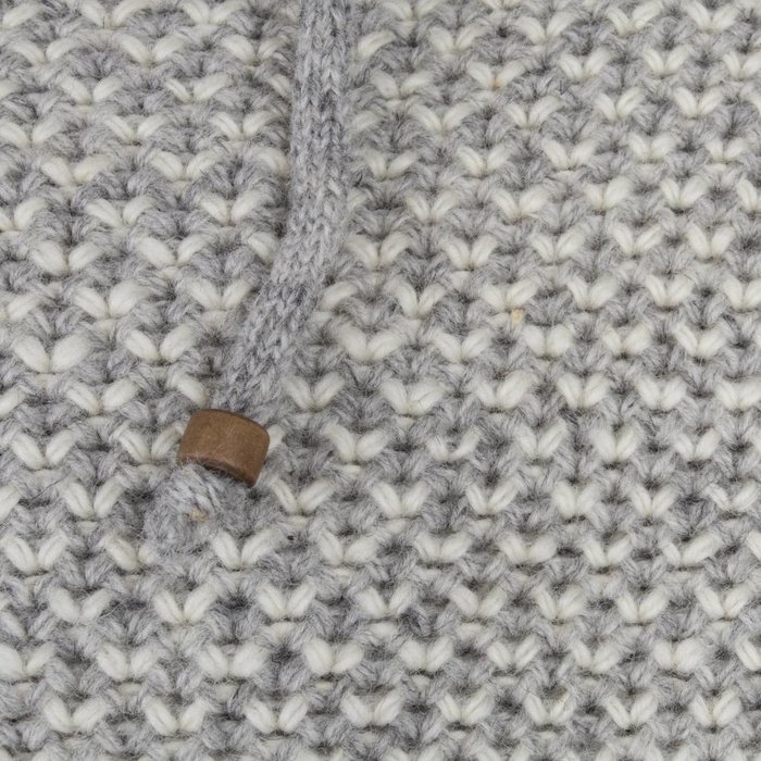 Shakaloha Chaleco de punto de lana Shakaloha en beige crema con forro polar y capucha desmontable - Hombre/Unisex - Hecho a mano en Nepal con lana de oveja