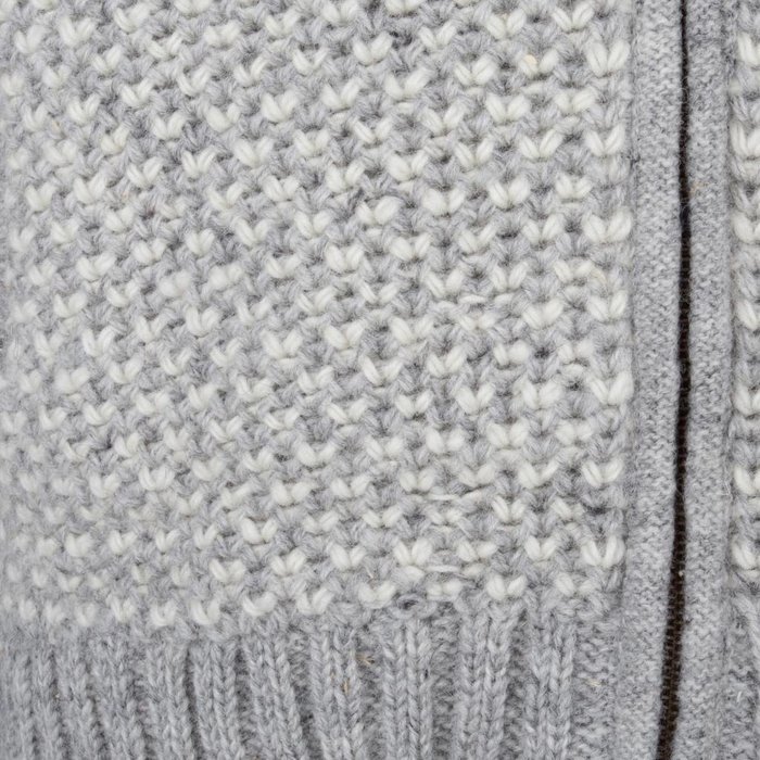Shakaloha Shakaloha Knitted Wool Vest Marlin Beige Cream with Fleece Lining and Detachable Hood - Men/Uni - Handmade in Nepal from Sheep Wool