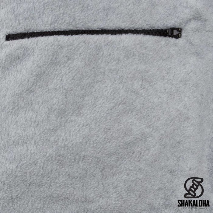 Shakaloha Shakaloha Gebreid Wollen Vest Marlin Grijs met Fleece Voering en Afneembare Capuchon - Man/Uni - Handgemaakt in Nepal van Schapenwol