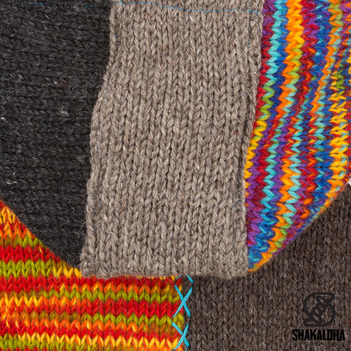 Shakaloha Chaleco W-patch NH LBrown Patchwork para mujer con detalles en marrón y naranja