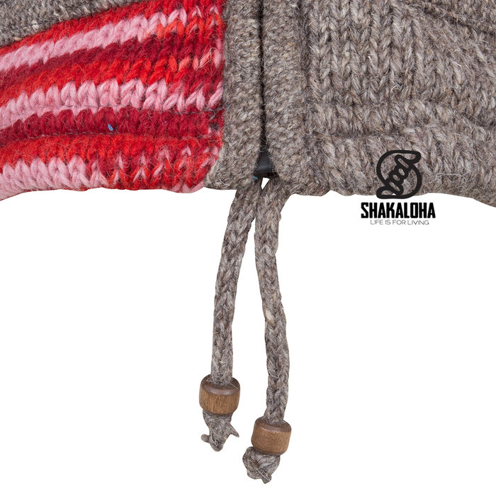 Shakaloha W-patch NH LBrown Patchwork Ladies cardigan with brown and orange