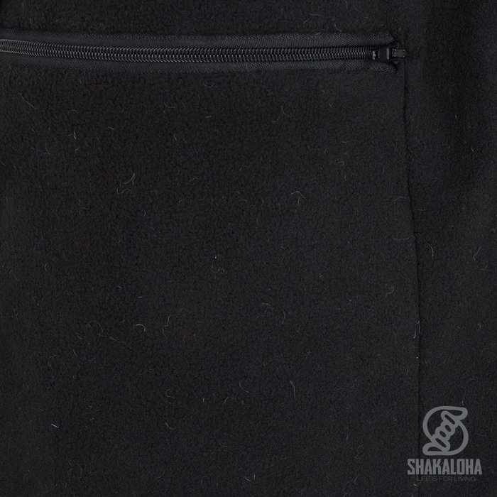 Shakaloha Shakaloha Gebreid Wollen Vest Longpatch Meerkleurig Bont met Fleece Voering en Capuchon - Dames - Handgemaakt in Nepal van Schapenwol