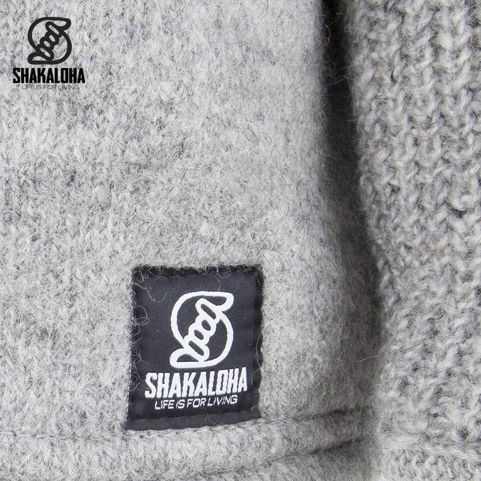 Shakaloha Shakaloha Knitted Wool Vest Finn Grey with Fleece Lining and Detachable Hood - Men/Uni - Handmade in Nepal from Sheep Wool
