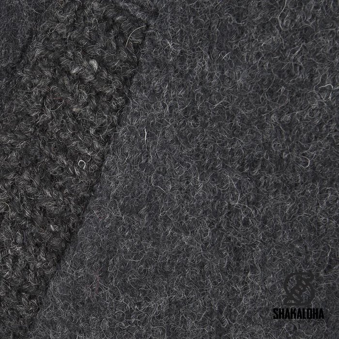 Shakaloha Cardigan en laine tricoté Shakaloha Finn Anthracite avec doublure en polaire et capuche amovible - Homme/Uni - Fabriqué à la main au Népal à partir de laine de mouton