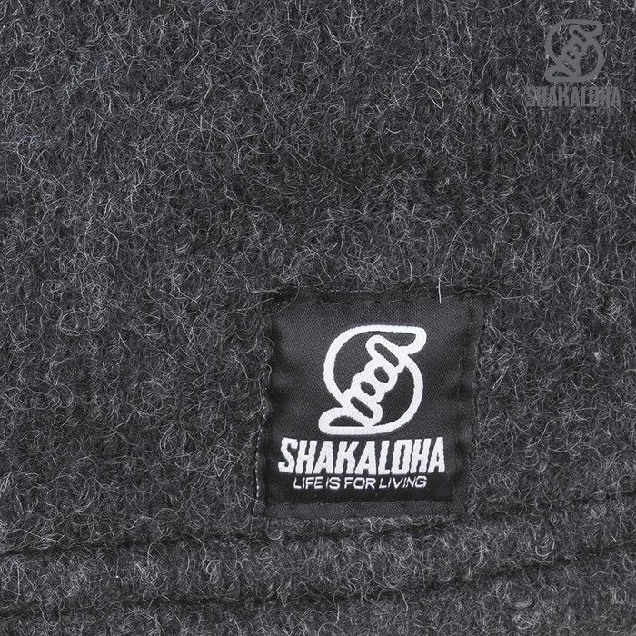 Shakaloha Cardigan en laine tricoté Shakaloha Finn Anthracite avec doublure en polaire et capuche amovible - Homme/Uni - Fabriqué à la main au Népal à partir de laine de mouton