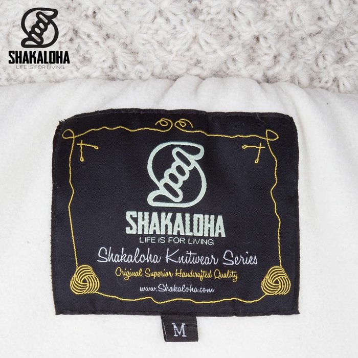 Shakaloha Shakaloha Strickwolle Strickjacke Idol Beige Creme mit Fleecefutter und hohem Kragen - Damen - Handgefertigt in Nepal aus Schafwolle