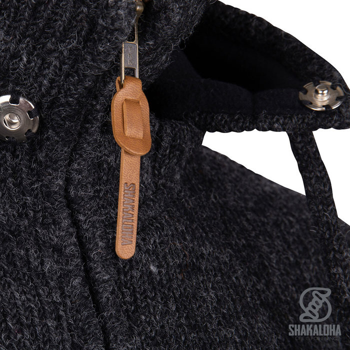 Shakaloha Knitted Wool Men Cardigan in Olive Green with Dark Gray, Shakaloha M Fink ZH OliveAntra