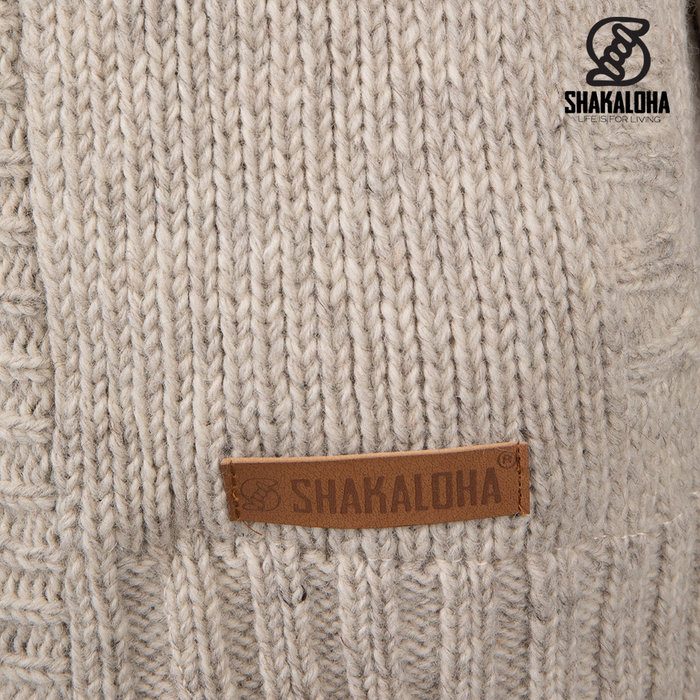 Shakaloha Chaleco de punto de lana Shakaloha Chamonix ZH con forro polar y capucha - Hombre/Unisex - Hecho a mano en Nepal con lana de oveja