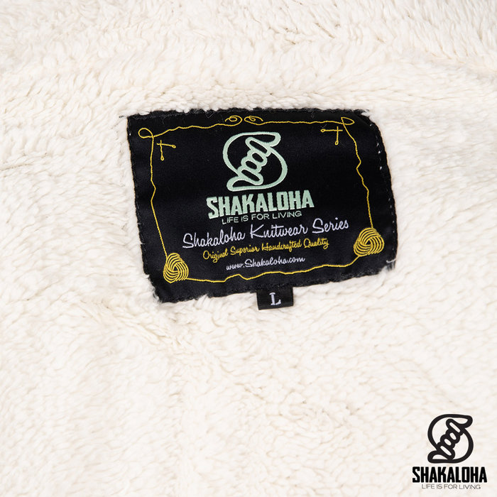 Shakaloha Chaleco de punto de lana Shakaloha Chamonix ZH con forro polar y capucha - Hombre/Unisex - Hecho a mano en Nepal con lana de oveja