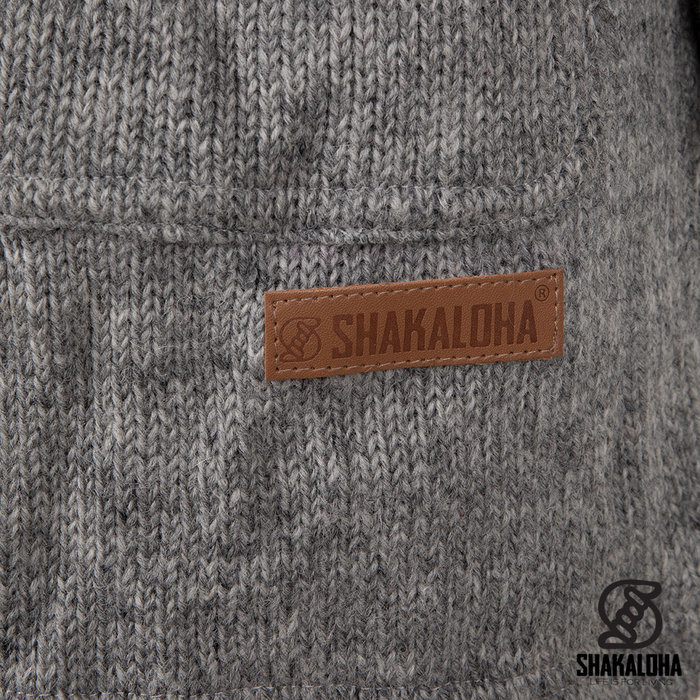 Shakaloha Lang wollen heren vest grijs M Colombo Ziphood