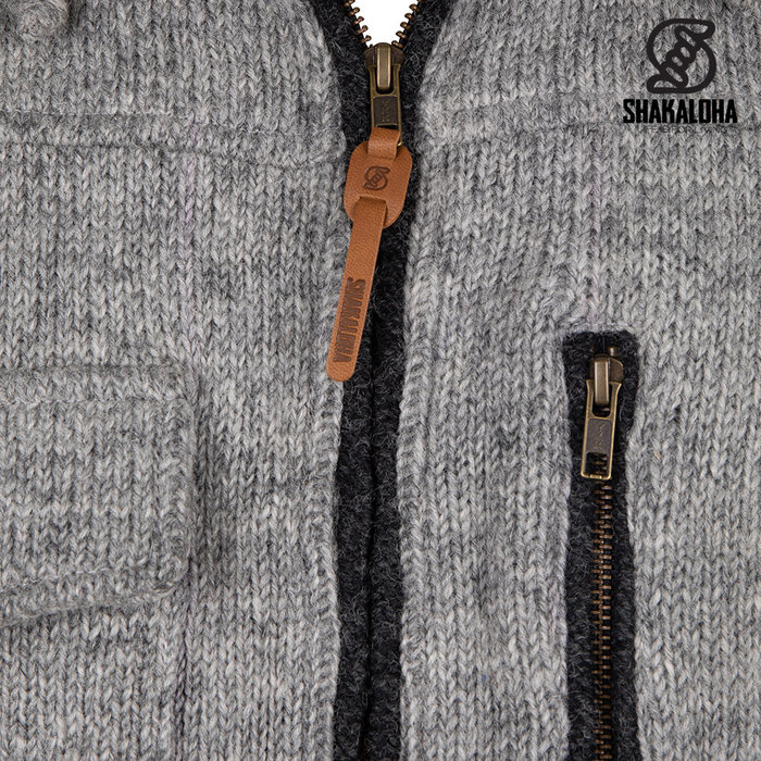 Shakaloha Lang wollen heren vest grijs M Colombo Ziphood